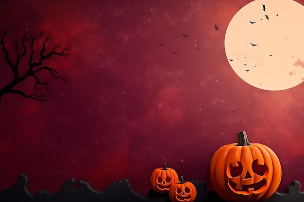 Photo red halloween decorative background