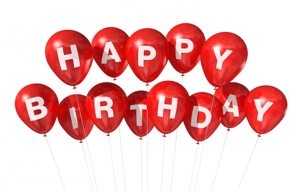 Красные воздушные шары с днем рождения