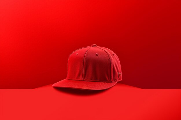 Photo red hat photo on red background