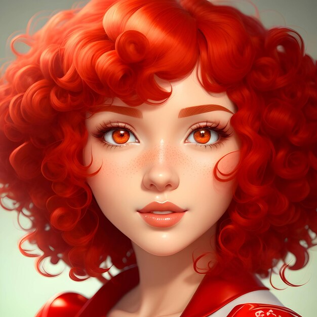 Photo red head women illustration