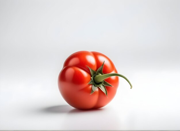 Red healthy tomatoes on white
