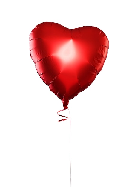 Red heart balloon isolated on white background