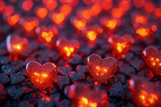 red heart on blurry background bokeh bokeh background romantic Valentines Day AI Generated