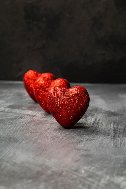 Red heart on a dark background