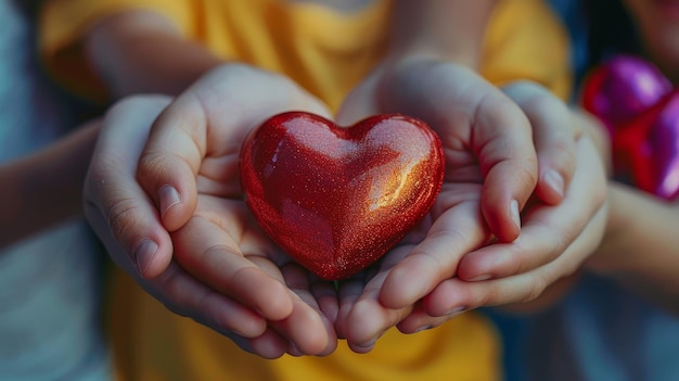 Photo red heart hands heart health insurance organ donation happy volunteer charity csr social responsibility foster homes world heart day health day world mental health day world mental health