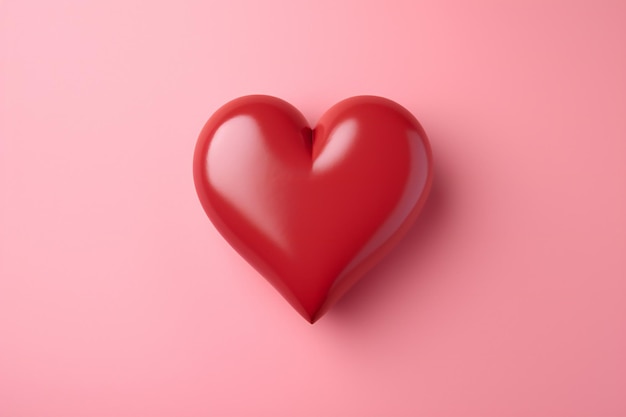 a red heart is on a pink background