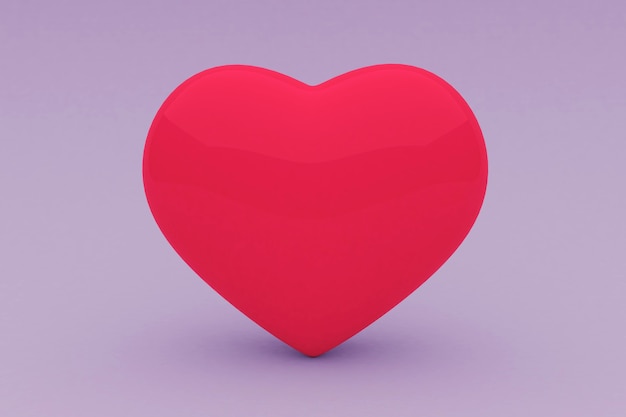 red heart on a light gray background