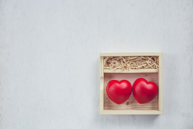 Red heart in love box 