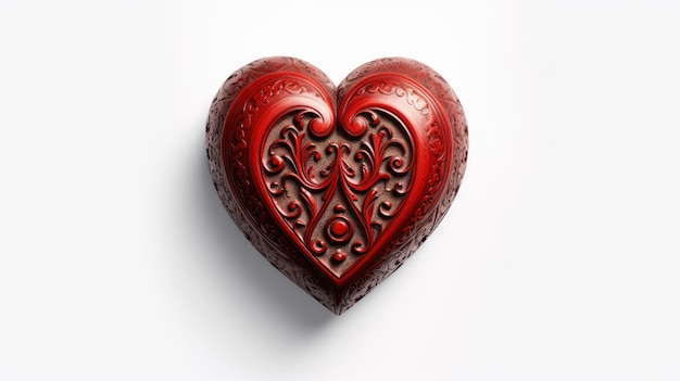 Red heart love ornament model