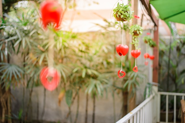 Red Heart on nature background