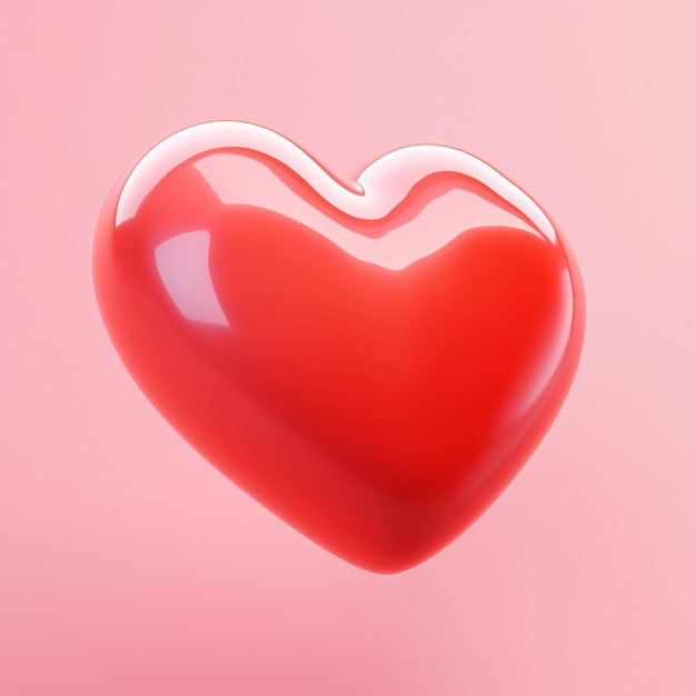 사진 분홍색 배경에 빨간 심장 발렌타인 데이 컨셉