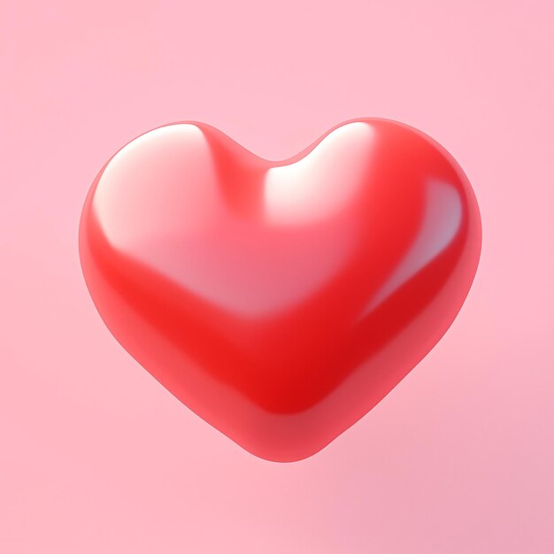 분홍색 배경에 빨간 심장 발렌타인 데이 컨셉