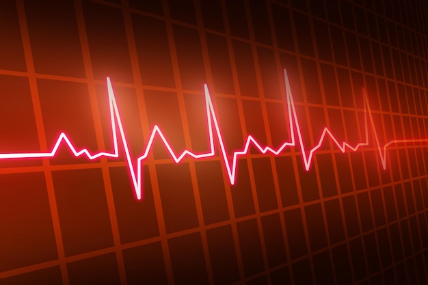 Photo a red heart rate chart with the words heart rate on it