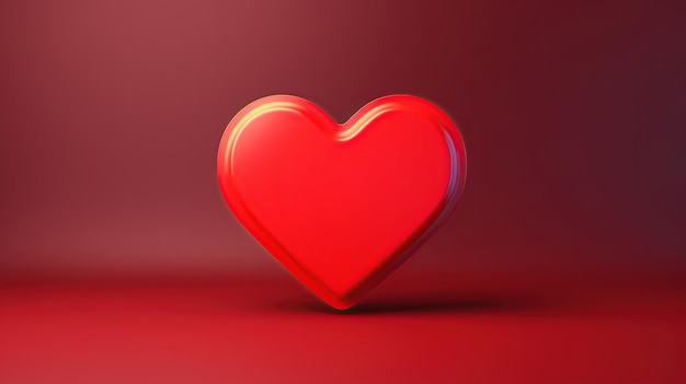 Red heart Realistic 3d love heart symbol Illustration
