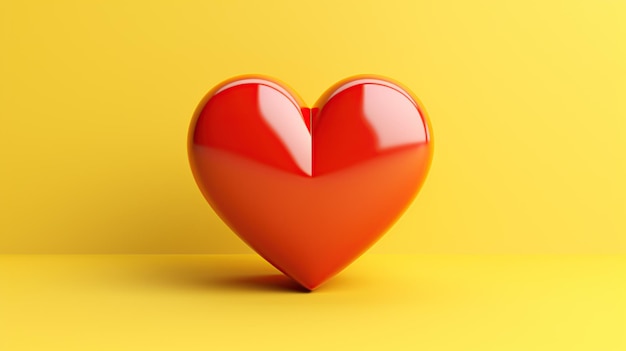 붉은 마음 현실적인 3d 사랑 심장 기호 그림
