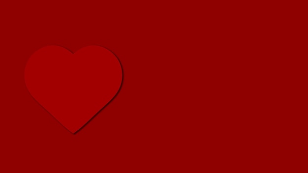 Red heart on a red background Card Valentine's Day Love Image of a heart