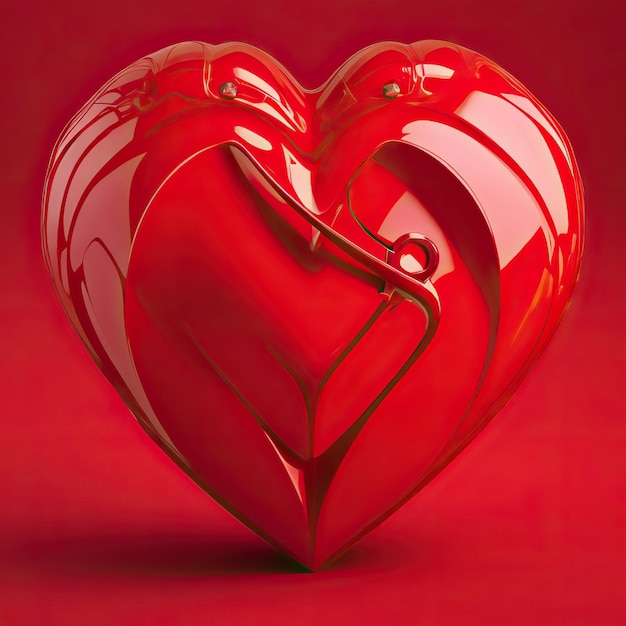 red heart on a red background