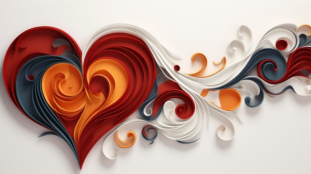 Red heart ribbon happy valentines dayvalentine day background background for banner hd