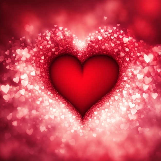 Red Heart shape with bokeh background