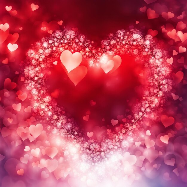 Red Heart shape with bokeh background