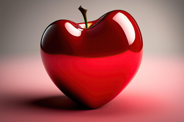 赤いハート型のリンゴ