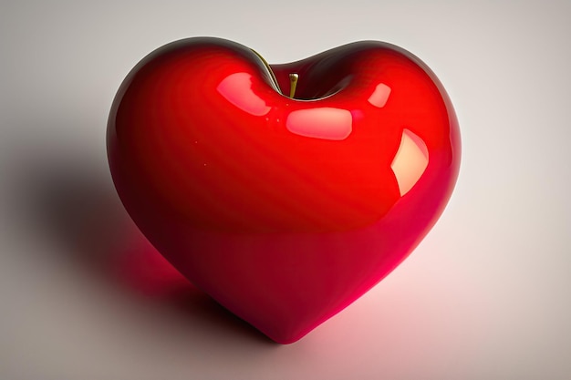 Red heart shaped apple