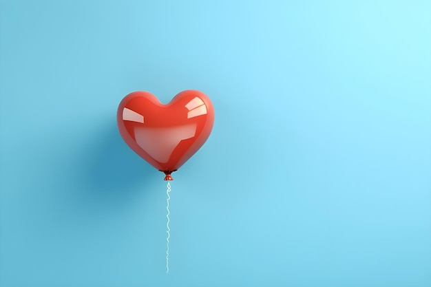 A red heart shaped balloon