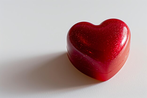 Red Heart Shaped Candy Box Isolated White Background