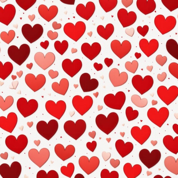 Red heart shapes on white background