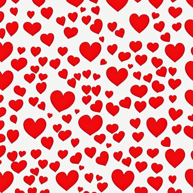 Photo red heart shapes on white background