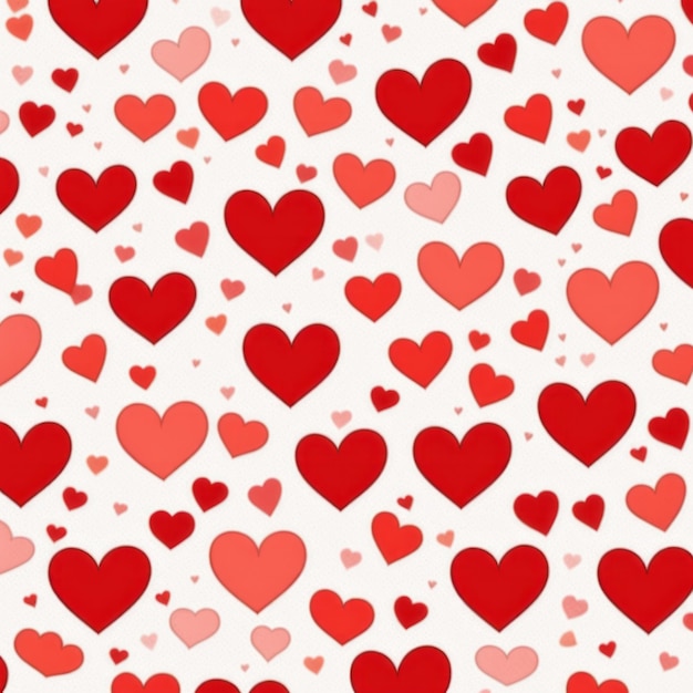 Red heart shapes on white background