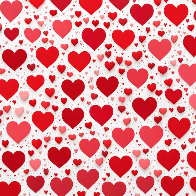 Red heart shapes on white background