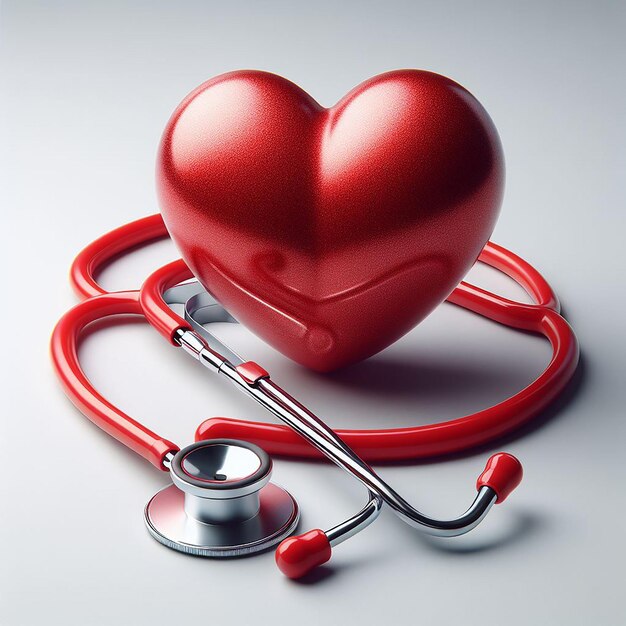 a red heart and a stethoscope World Health Day