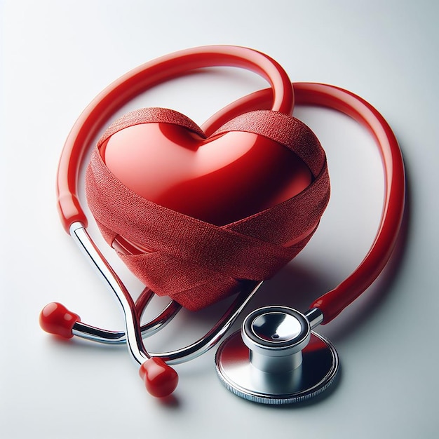 a red heart and a stethoscope World Health Day