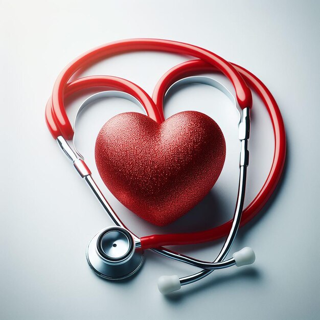 赤い心臓とステトスコップ 世界保健デー