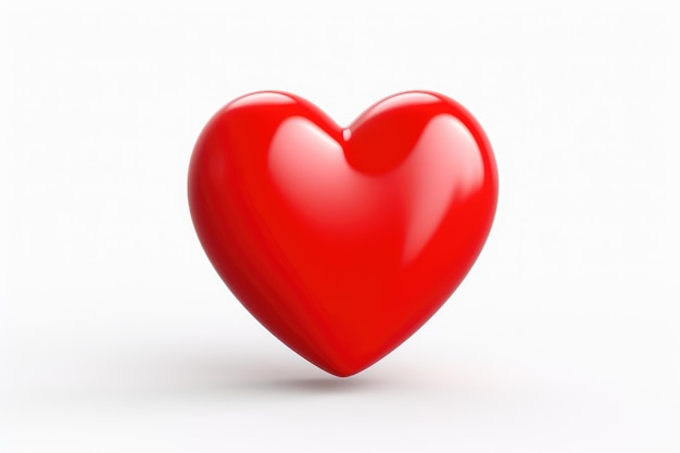 Photo red heart on white background on a white or clear surface png transparent background