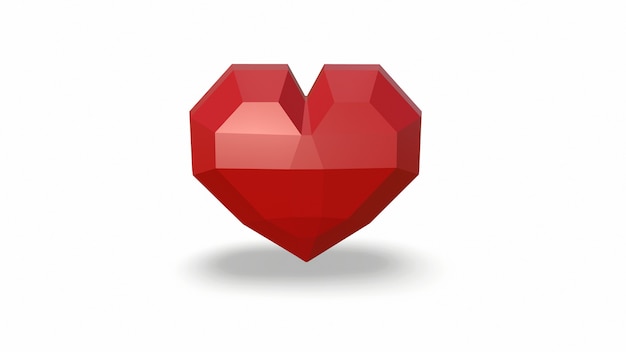 red heart on a white background