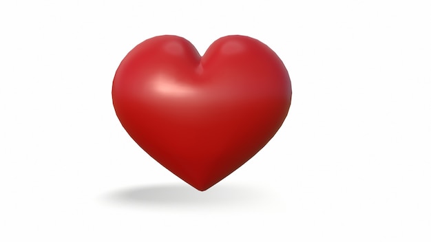 red heart on a white background