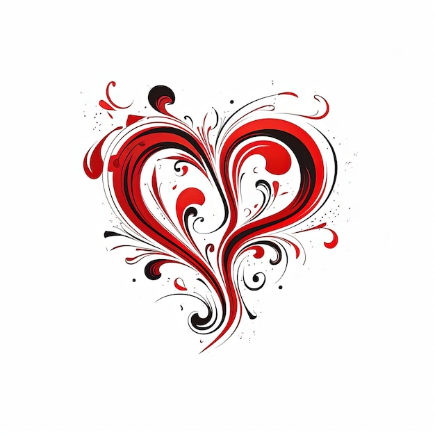 a red heart on white background