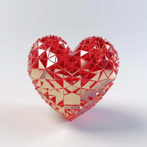 a red heart with a diamond pattern in the middle.