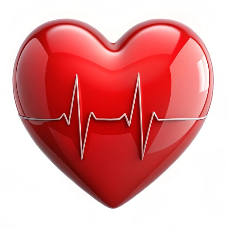 a red heart with a heart symbol on it
