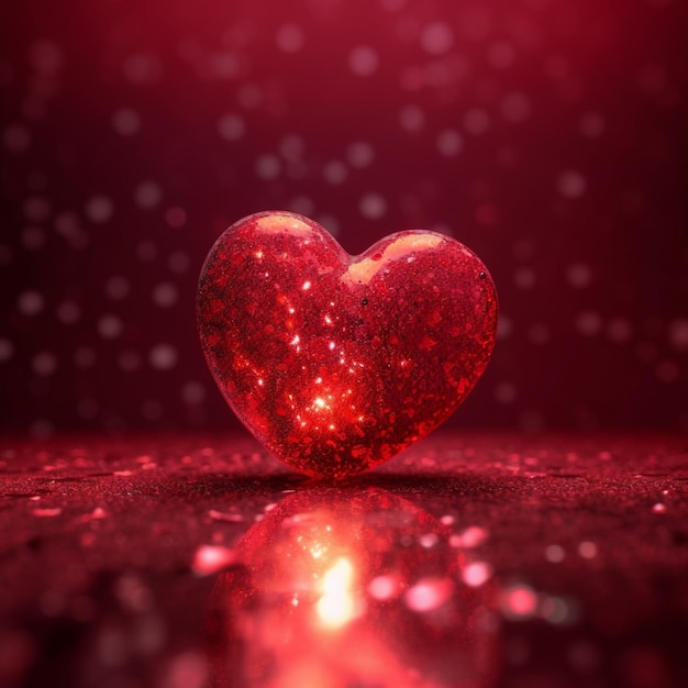 Красное сердце со словом любовь на нем