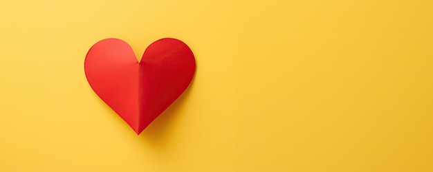 Red Heart on a yellow background