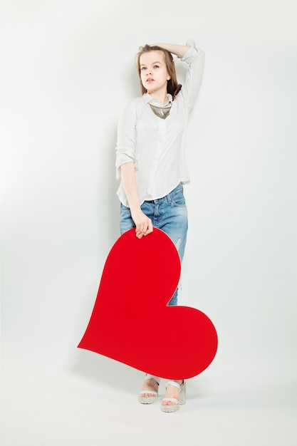 Red Heart and Young Woman