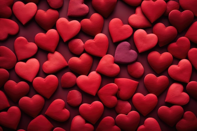 Red hearts background full frame shot heartshaped