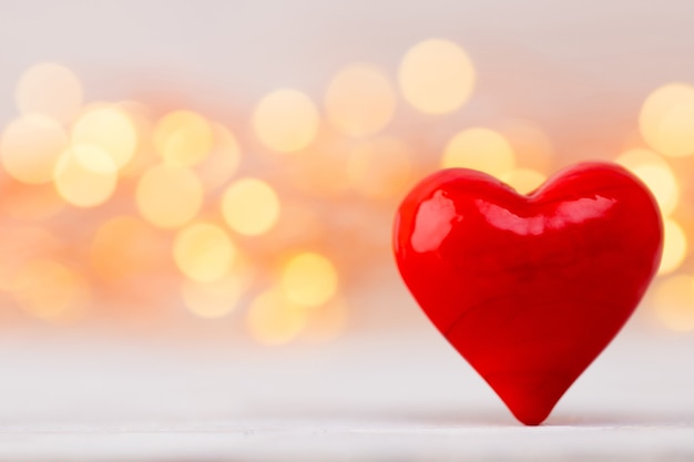 Red hearts on bokeh background for Valentine Day