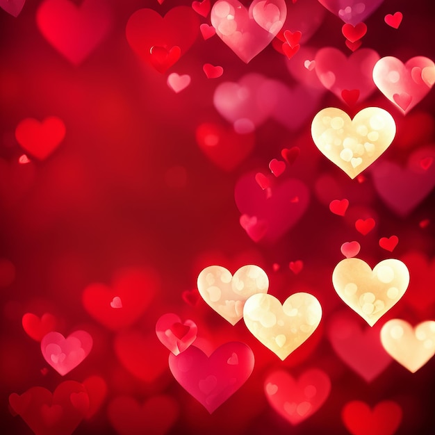 Red hearts bokeh background