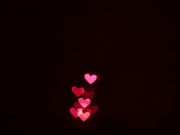 Red hearts bokeh valentines day