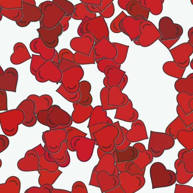 red hearts pattern