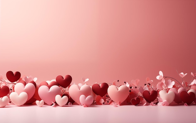 사진 은 심장 발렌타인 데이 배너 분홍색 배경